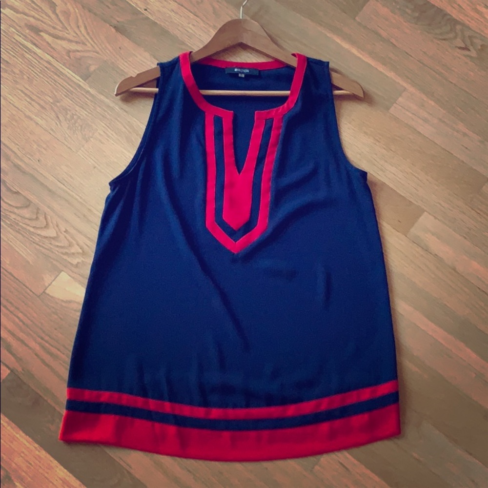 Navy/red tank top/blouse